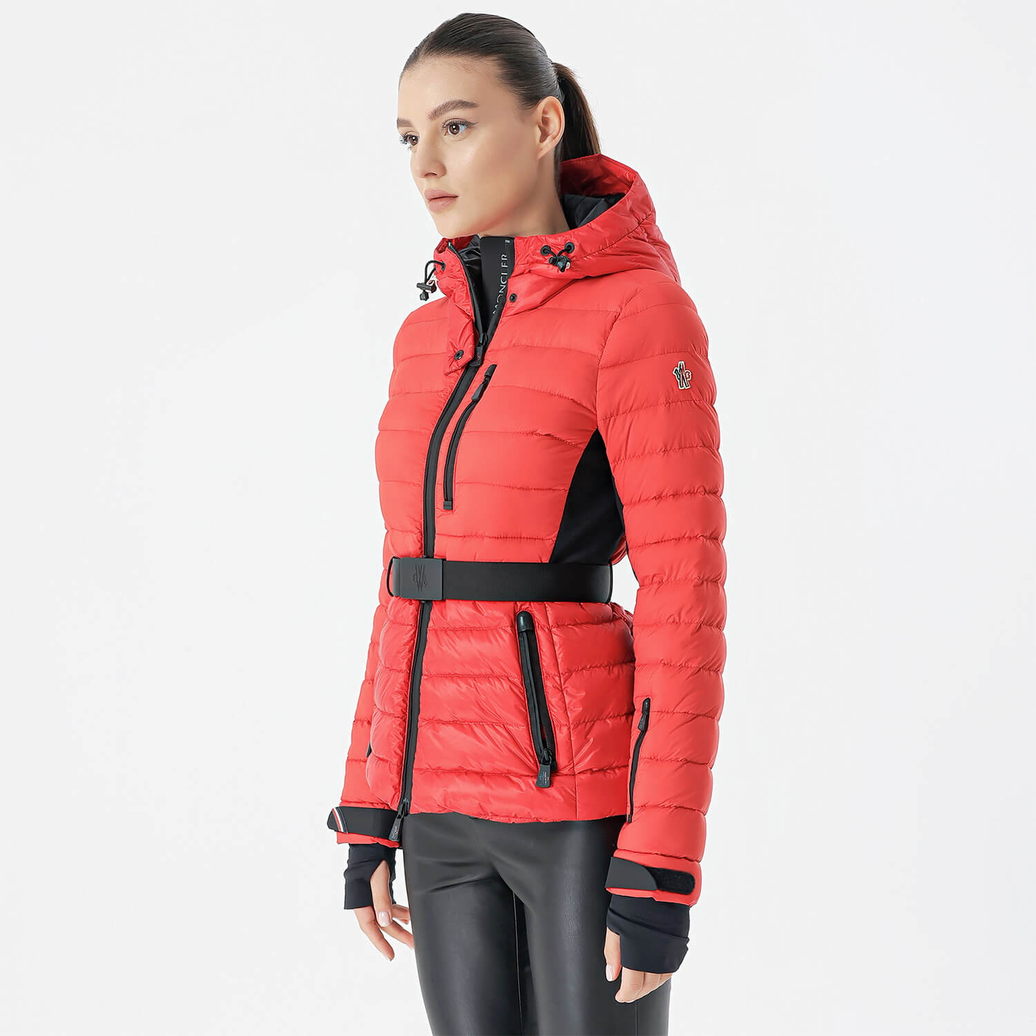 Moncler - Red Puffer Belted Jacket